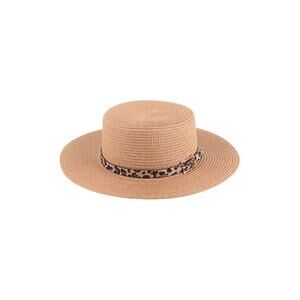 Brown Leopard Panama Brim Hat